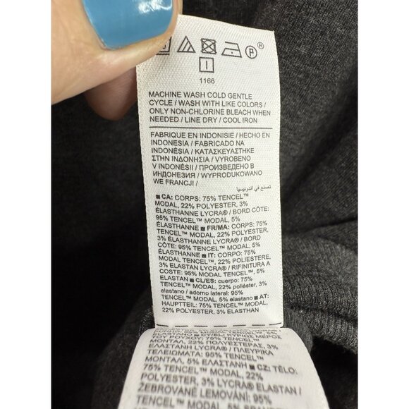 Athleta Women's Purana V-Neck Wrap Sweatshirt Size Large Color Black Heather - Picture 9 of 9